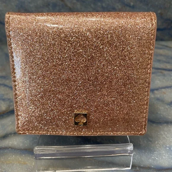 Kate Spade Mavis Rose Gold Glitter Wallet - Picture 4 of 12